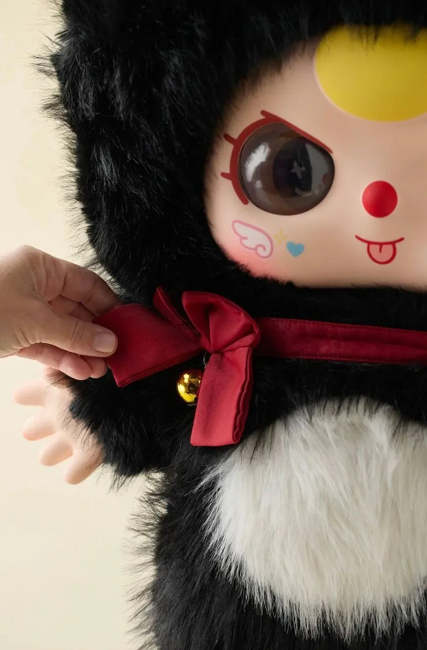 Confirmed New Baby Three 1000% V2 Blind Box Plushie- Black Brave Cat